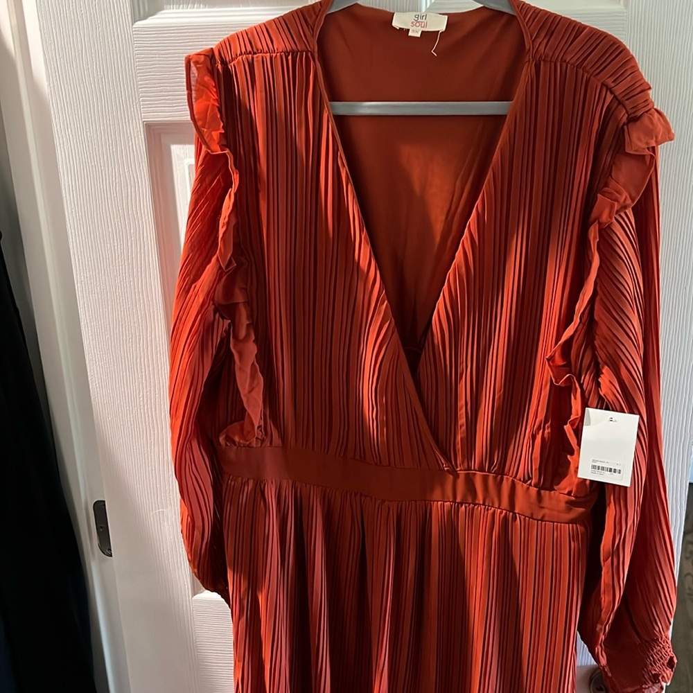 NWT burnt orange midi dress size 3X
